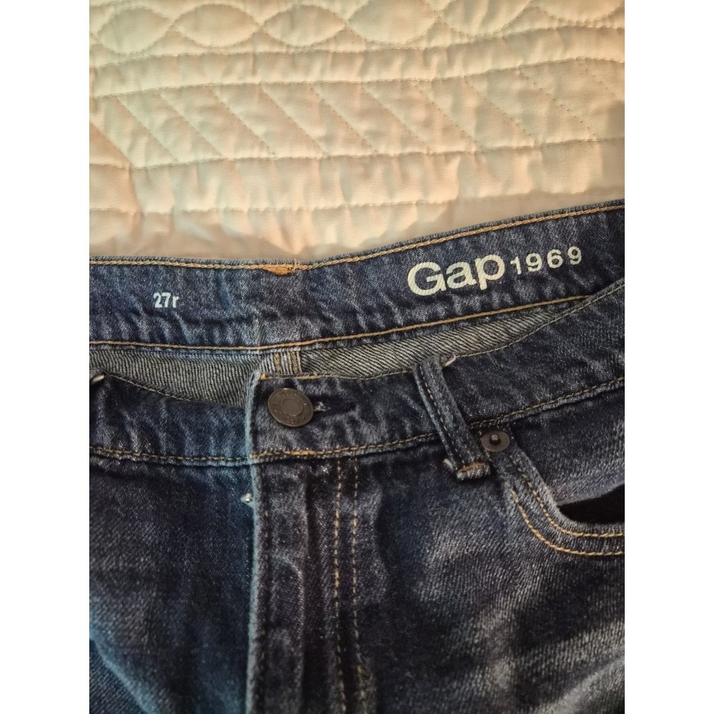 Gap 1969 Womens Denim Shorts Size 27 Medium Indigo Distressed Raw Hem Cutoffs - Picture 3 of 6